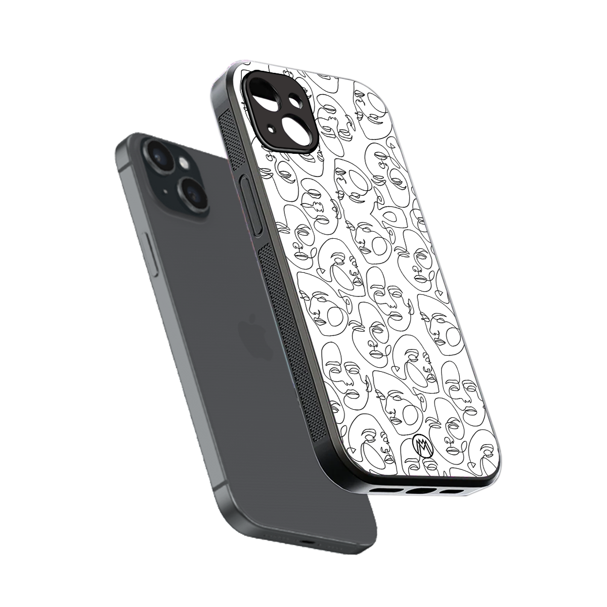 many faces white back phone cover | glass case for iphone 14 plus