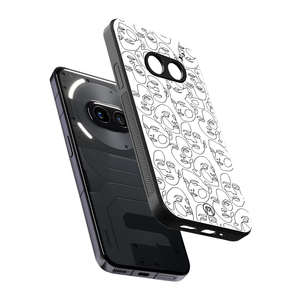many faces white back phone cover | glass case for nothing phone 2a