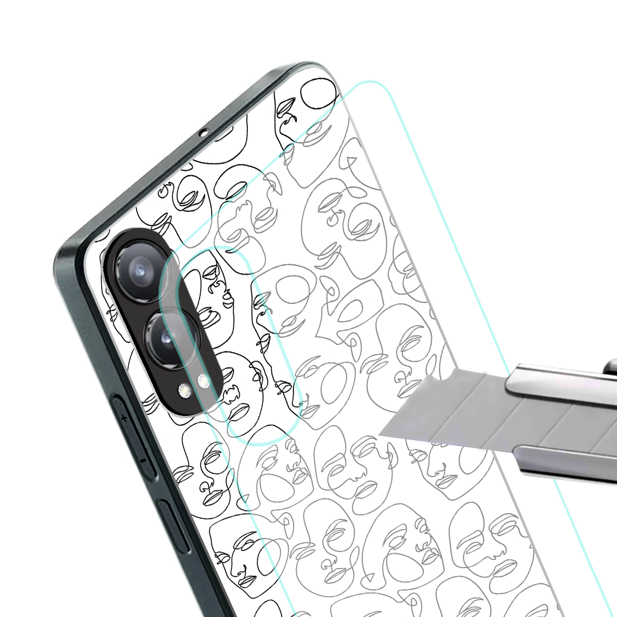 many faces white back phone cover | glass case for oneplus nord ce 4 lite