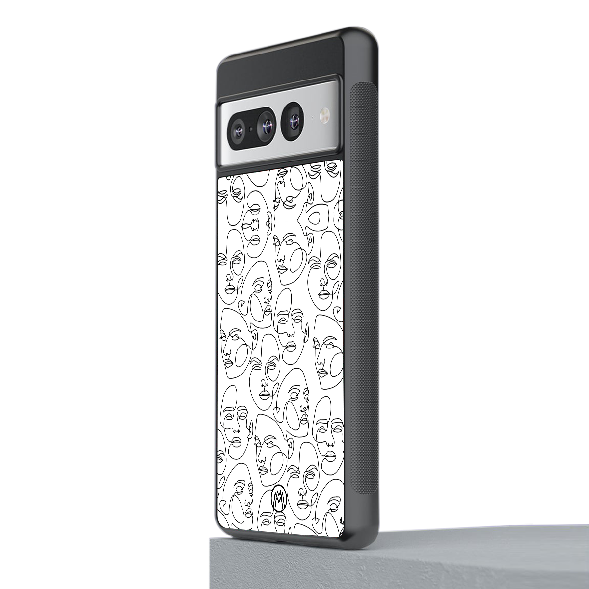many faces white back phone cover | glass case for google pixel 7 pro