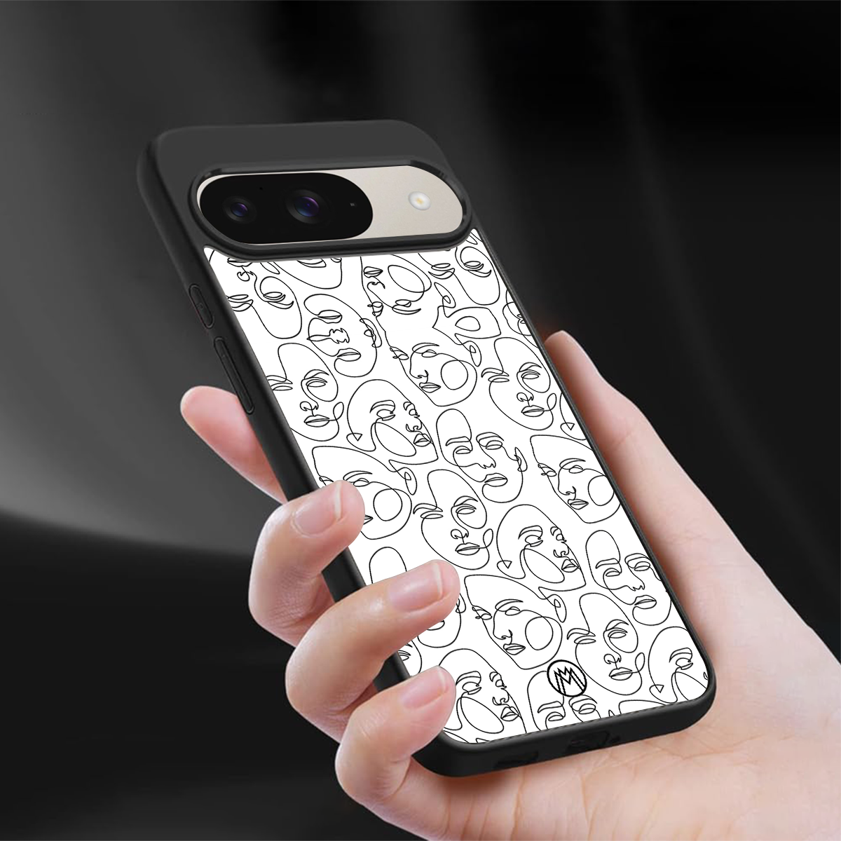 many faces white back phone cover | glass case for google pixel 9