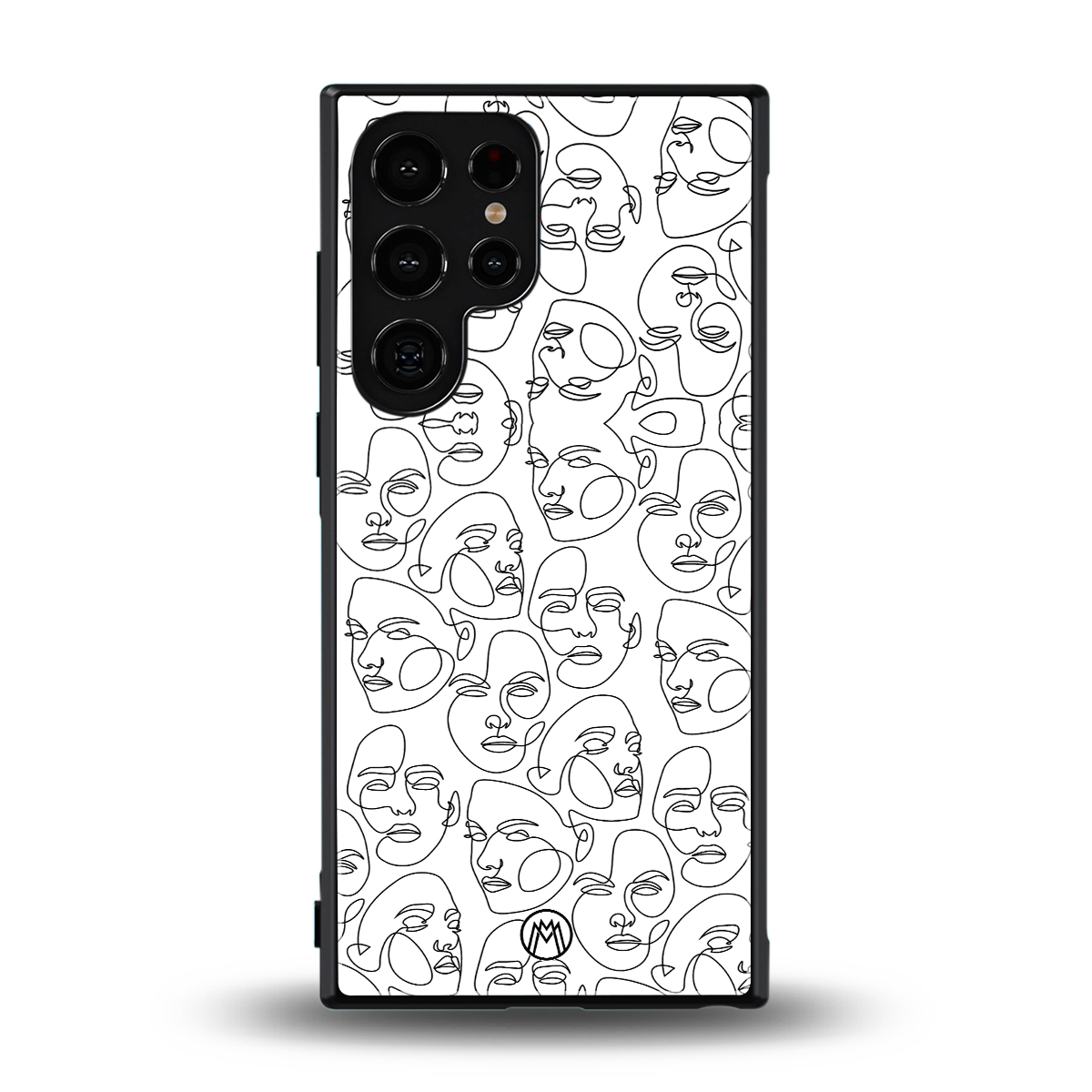 many faces white back phone cover | glass case for samsung galaxy s24 ultra