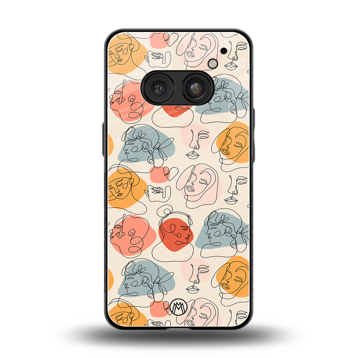 many faces yellow back phone cover | glass case for nothing phone 2a