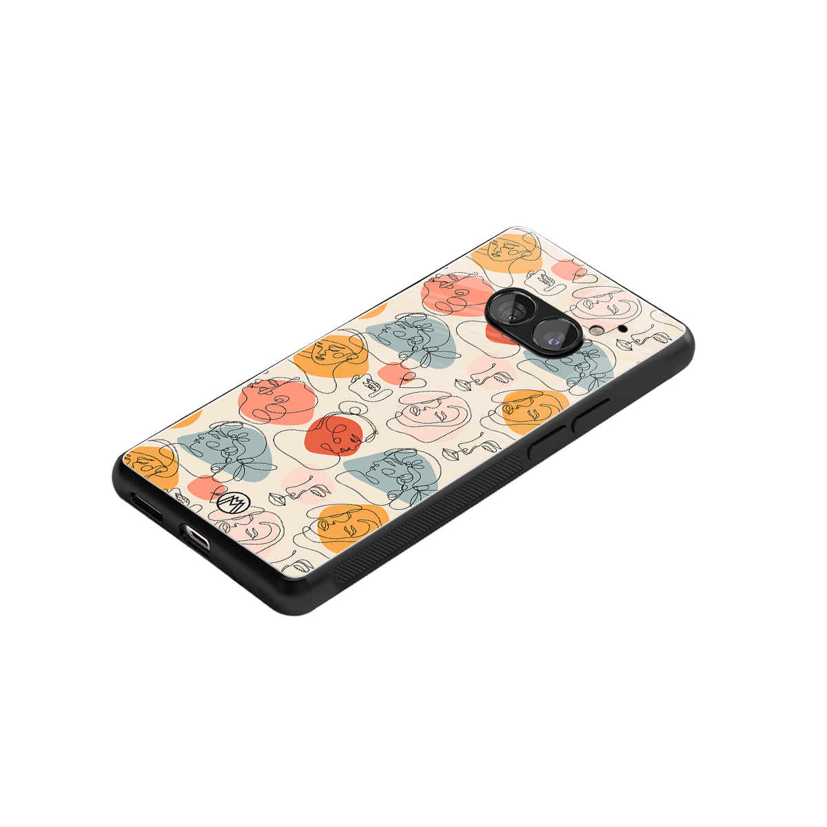 many faces yellow back phone cover | glass case for nothing phone 2a