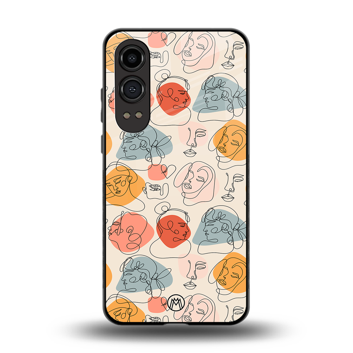many faces yellow back phone cover | glass case for oneplus nord ce 4 lite