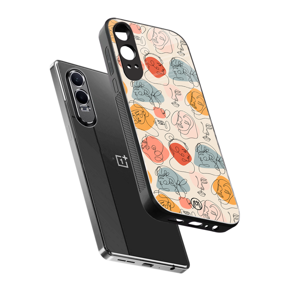 many faces yellow back phone cover | glass case for oneplus nord ce 4 lite
