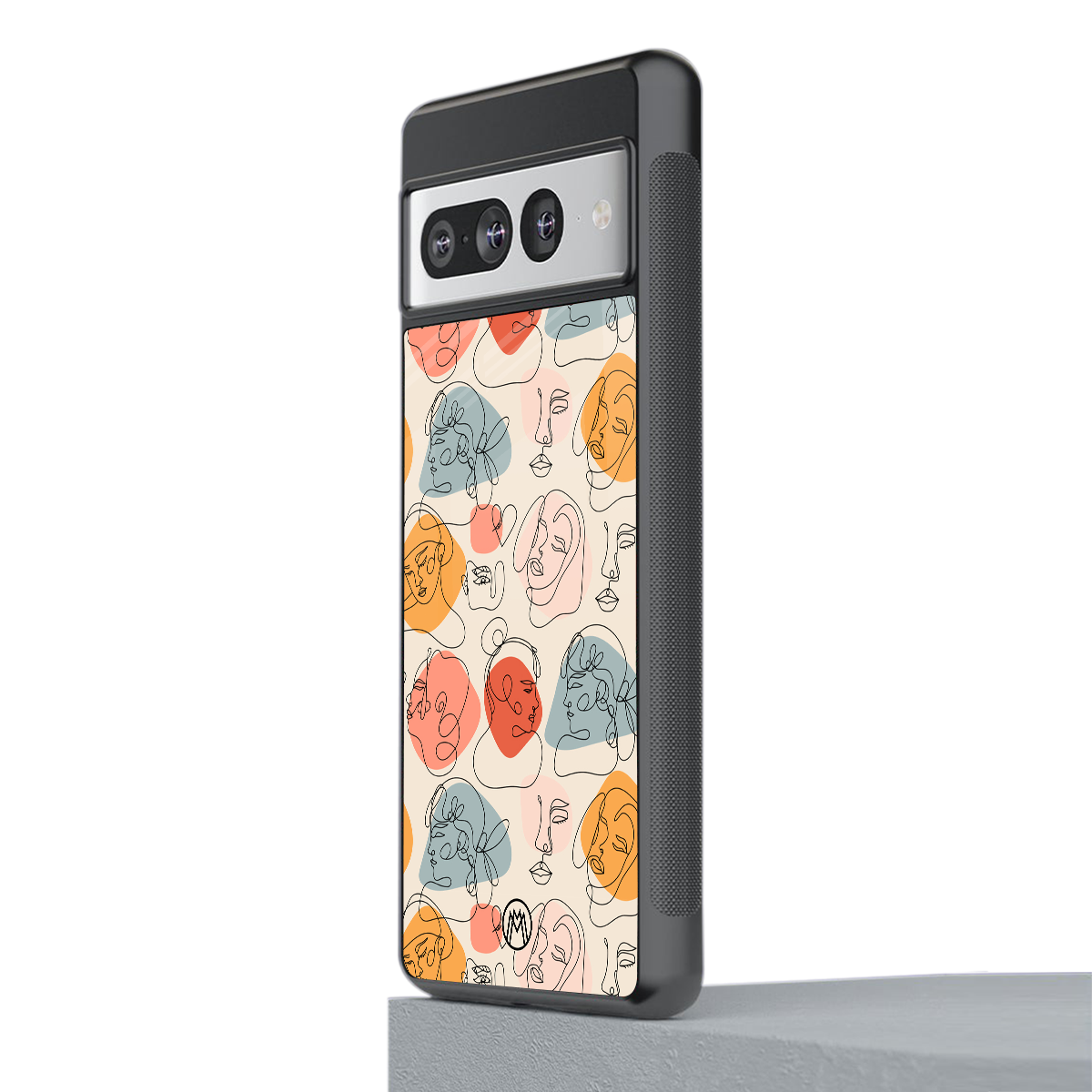 many faces yellow back phone cover | glass case for google pixel 7 pro