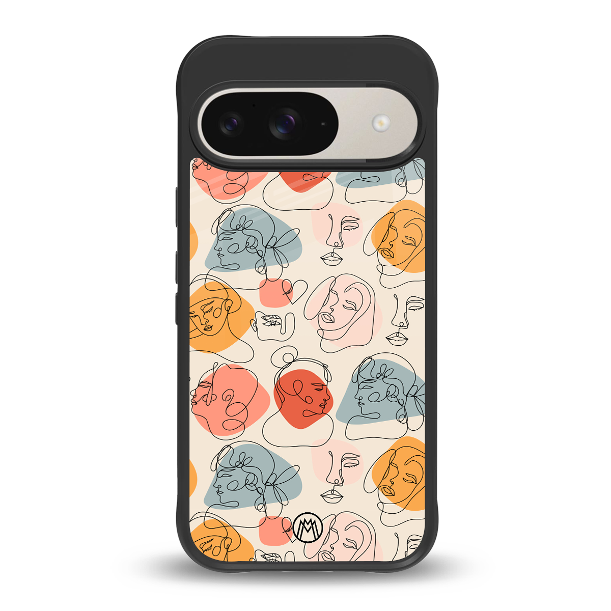many faces yellow back phone cover | glass case for google pixel 9
