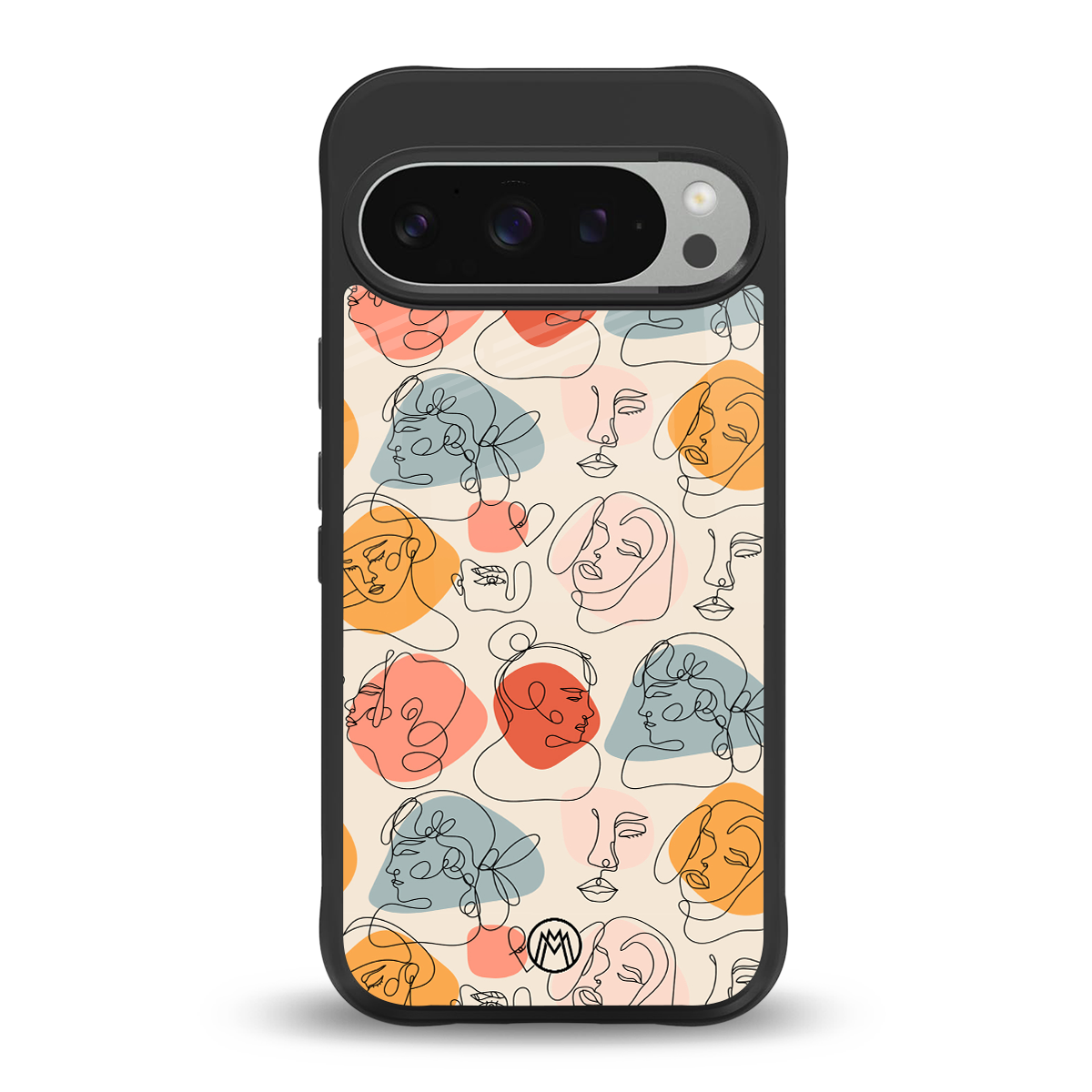 many faces yellow back phone cover | glass case for google pixel 9 pro