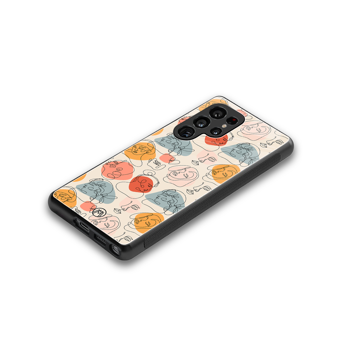 many faces yellow back phone cover | glass case for samsung galaxy s25 ultra