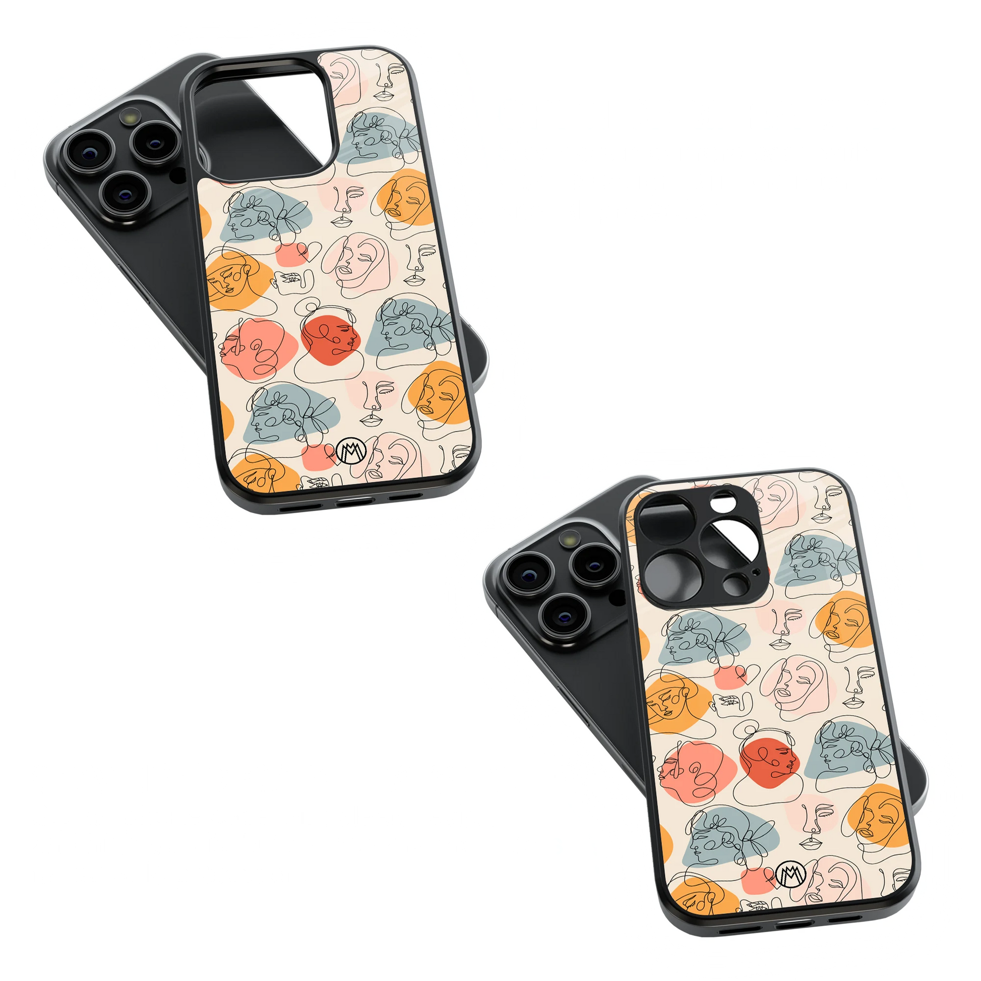 Trendy Glass Back Mobile Case for iPhone, Samsung, Redmi, OnePlus, Google Pixel, Motorola