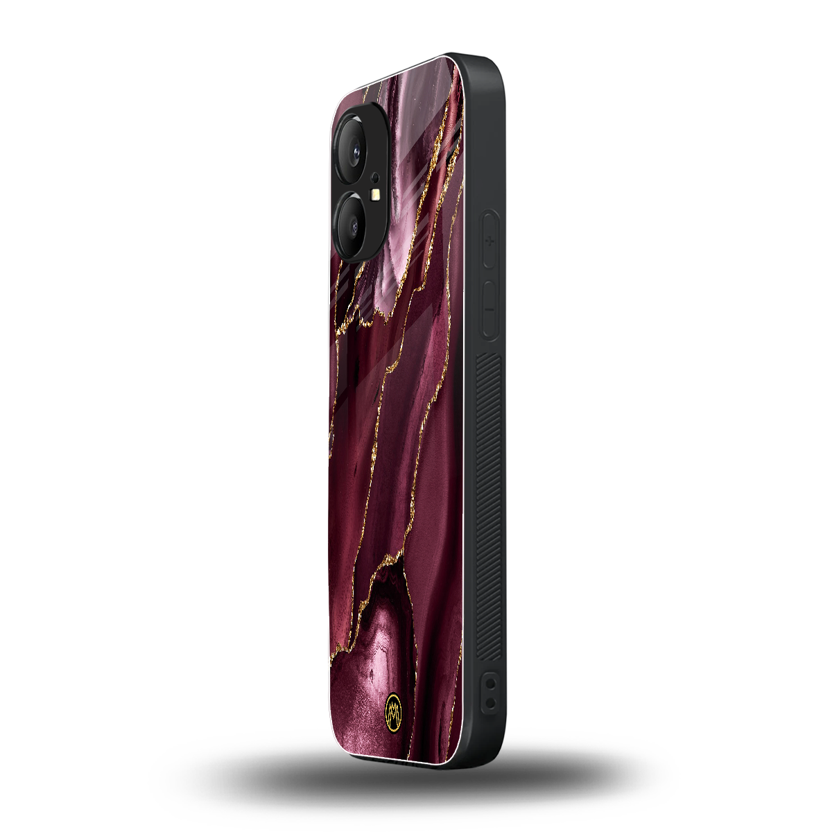 maroon liquid marble back phone cover | glass case for nothing phone 1
