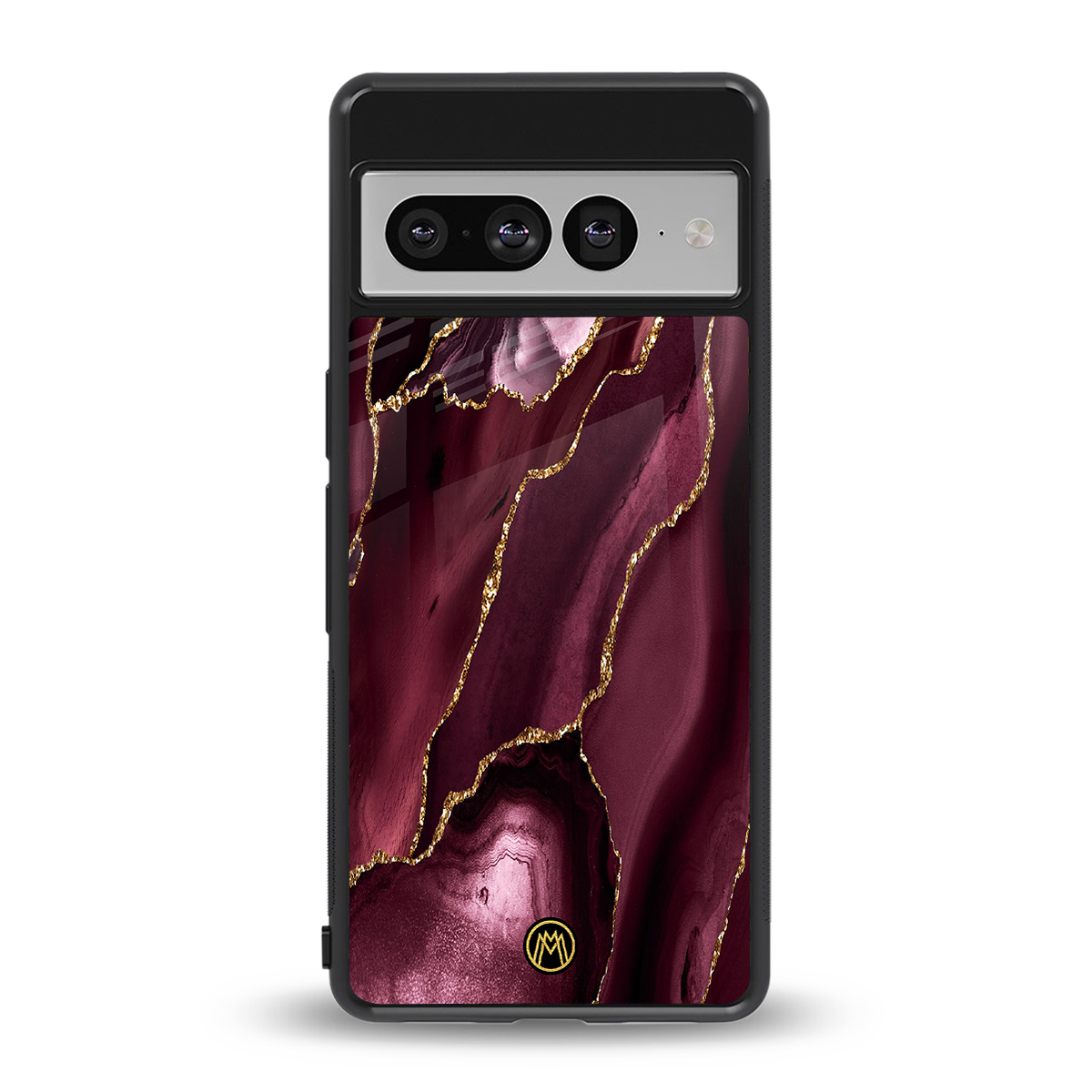 maroon liquid marble back phone cover | glass case for google pixel 7 pro