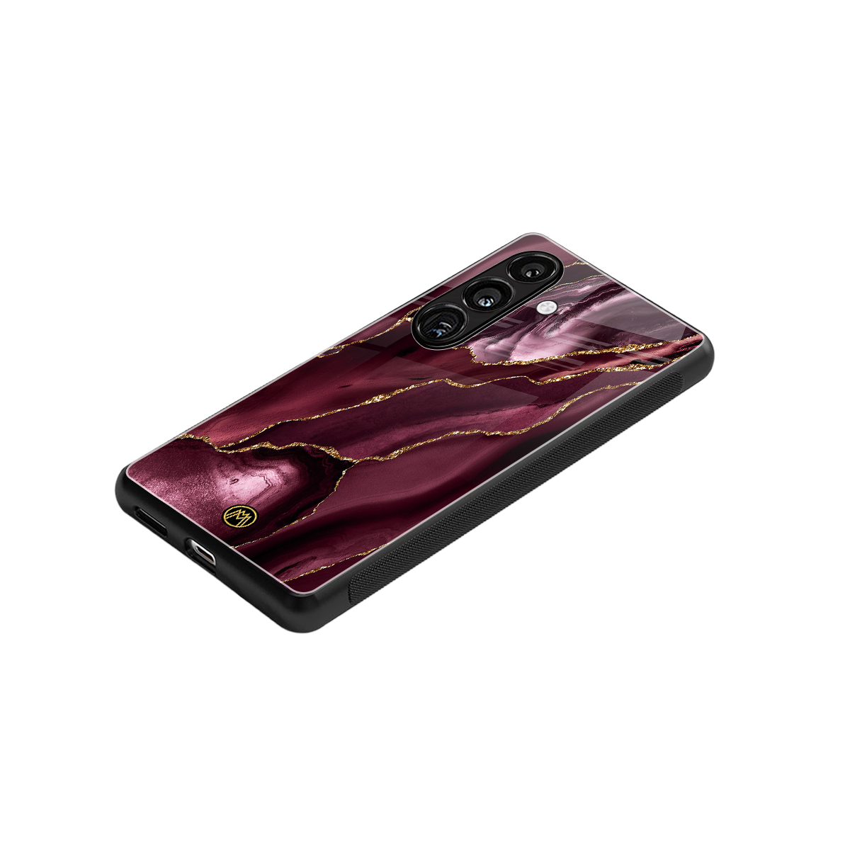 maroon liquid marble back phone cover | glass case for samsung galaxy s24 fe