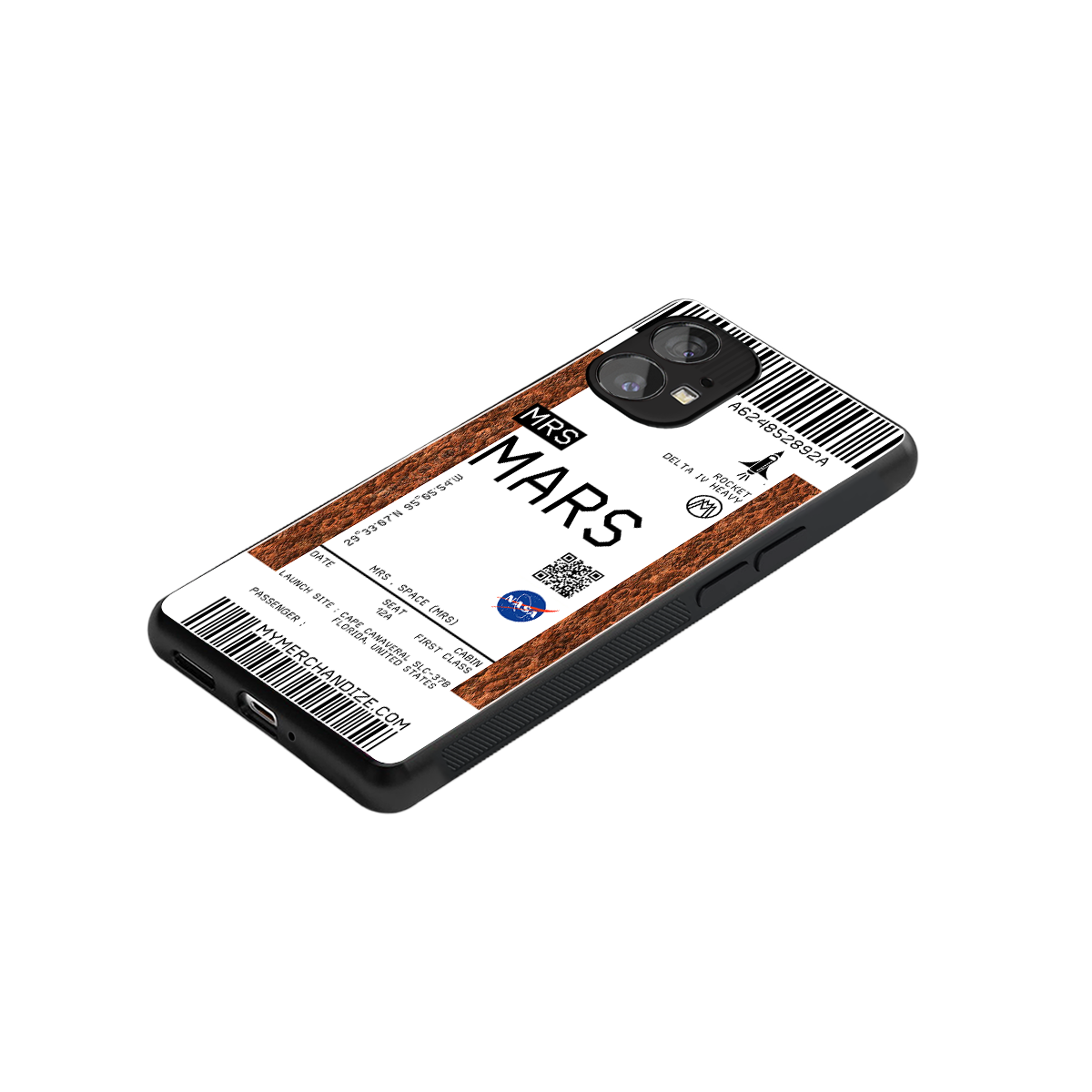 mars boarding pass ticket back phone cover | glass case for nothing phone 1