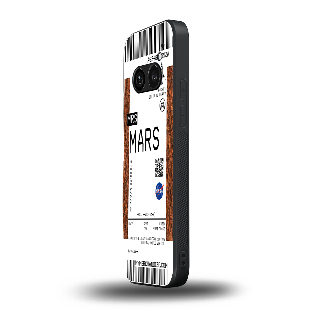 mars boarding pass ticket back phone cover | glass case for nothing phone 2a