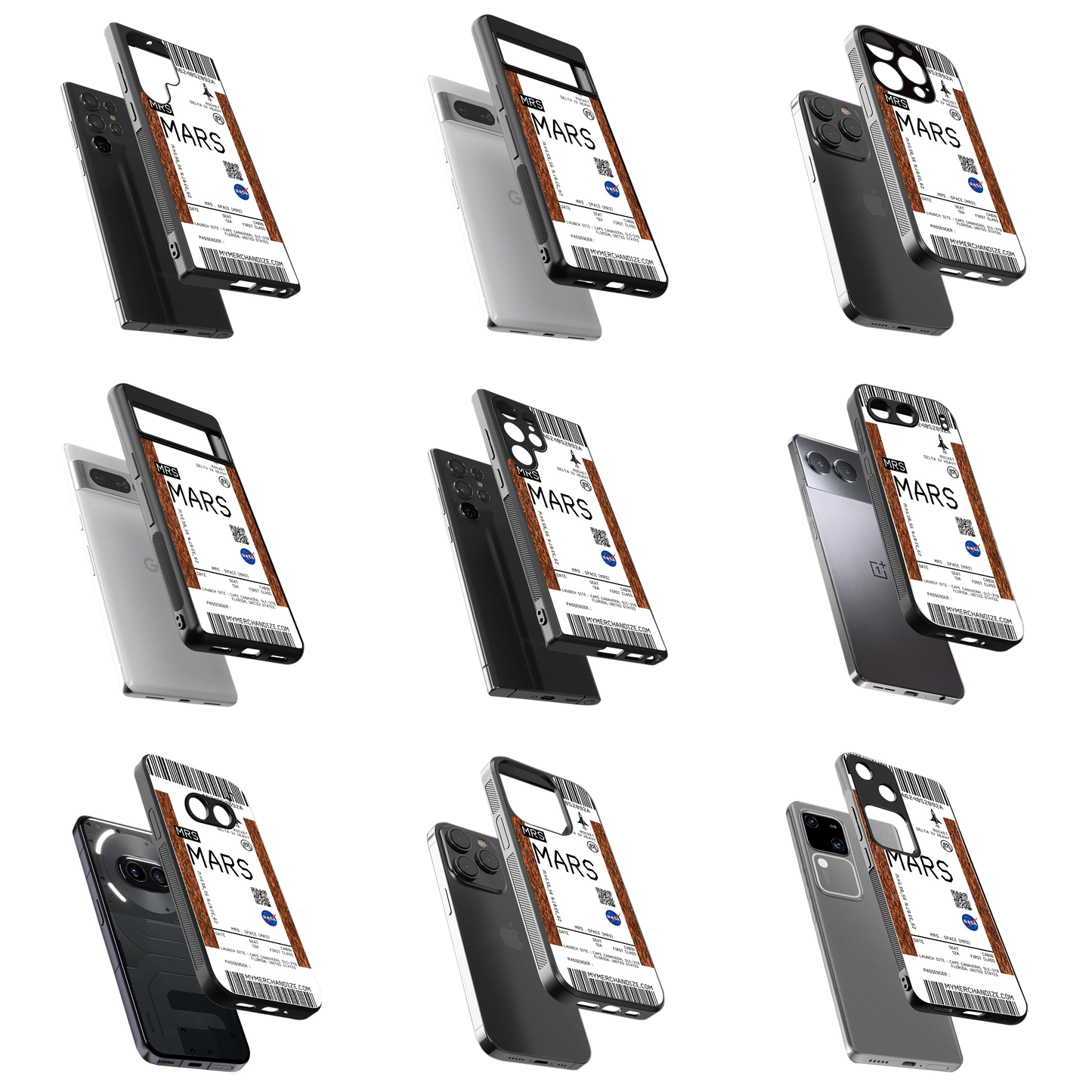 Durable Glass Back Mobile Case for iPhone, Samsung, OnePlus, Google Pixel, Redmi, Vivo, Oppo