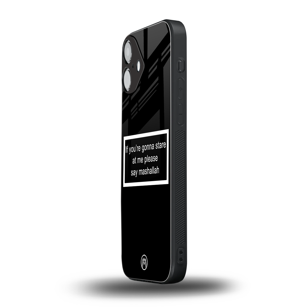 mashallah black edition back phone cover | glass case for iphone 16 plus