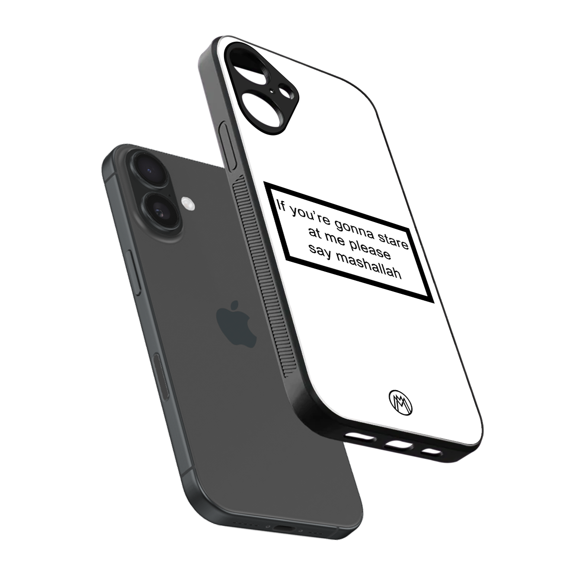 mashallah white edition back phone cover | glass case for iphone 16 plus