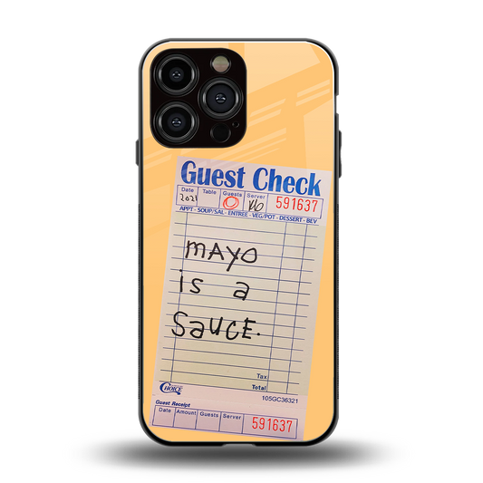 mayo is a sauce back phone cover | glass case for iphone 14 pro max