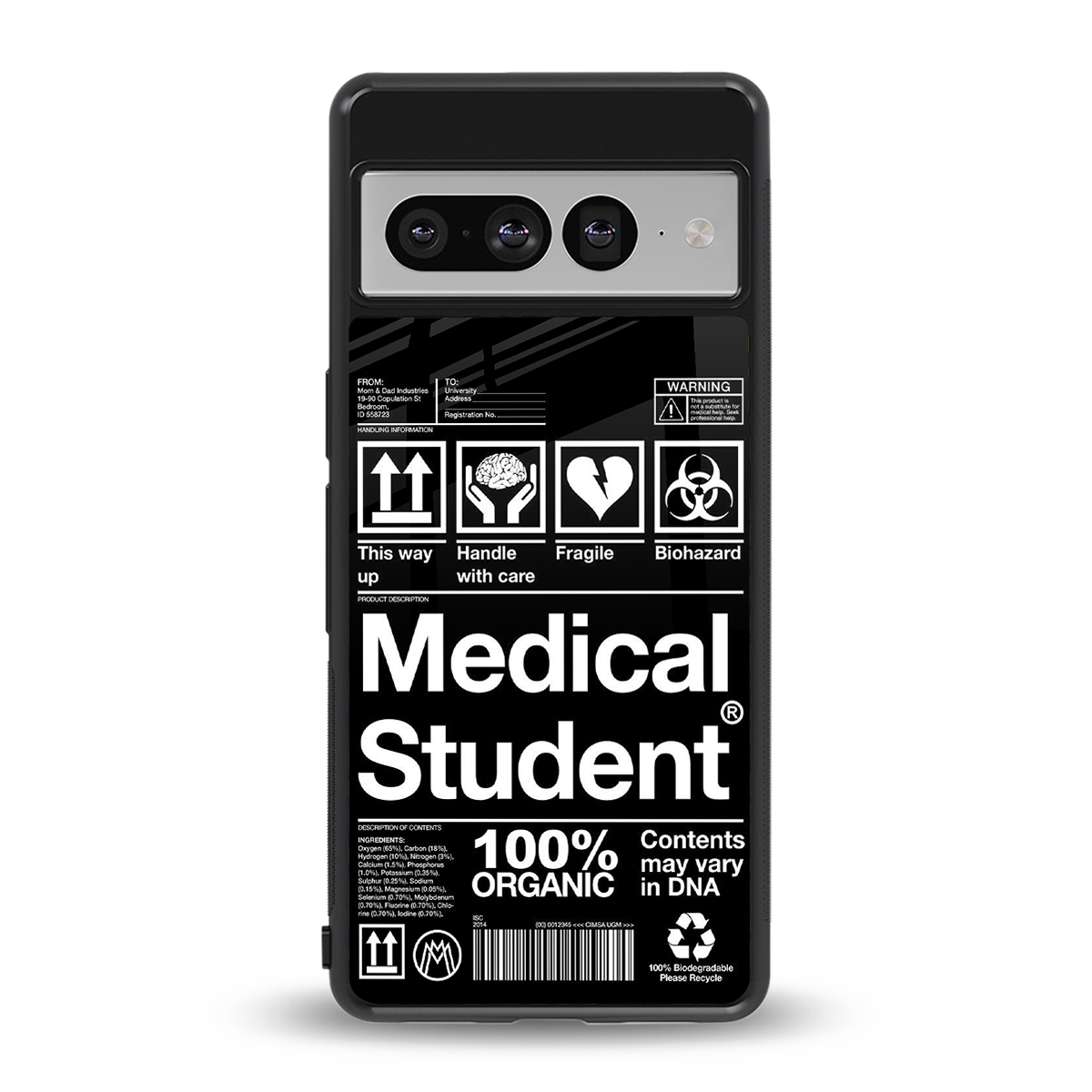 medical student back phone cover | glass case for google pixel 7 pro
