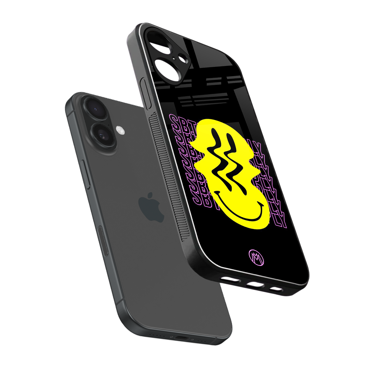 melt smile back phone cover | glass case for iphone 16 plus