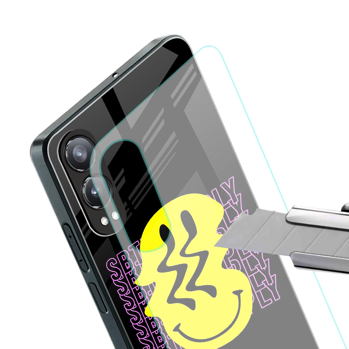 melt smile back phone cover | glass case for oneplus nord ce 4 lite