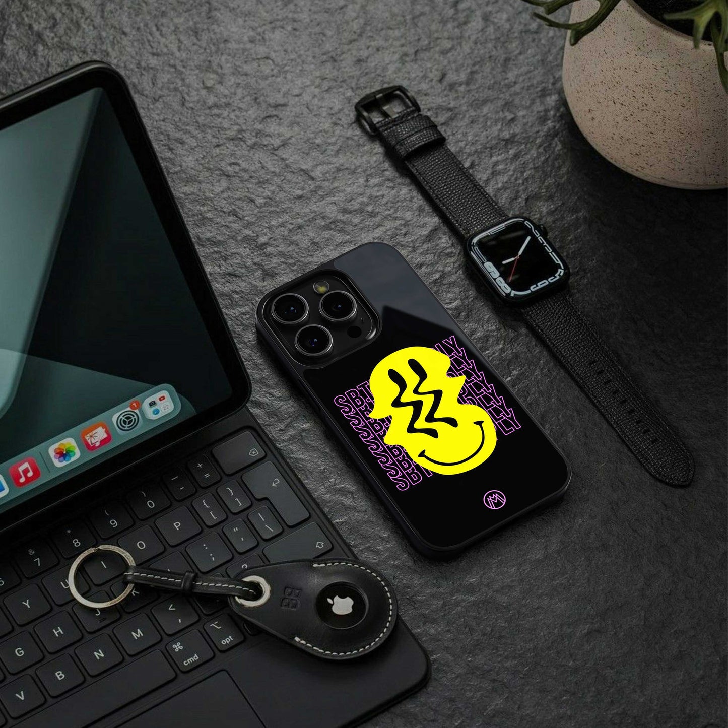 melt smile back phone cover | glass case for iphone 13 mini