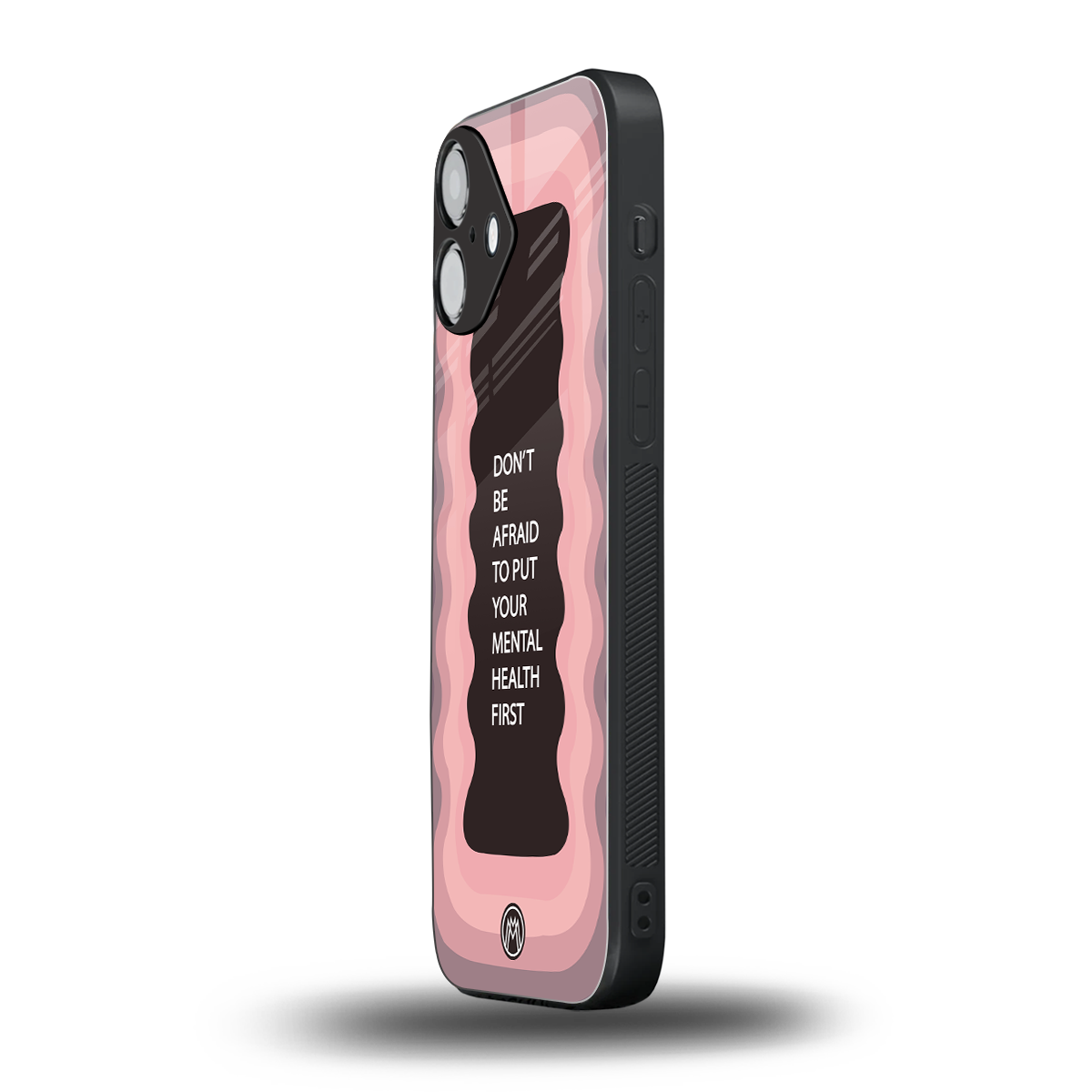 mental health first back phone cover | glass case for iphone 16 plus