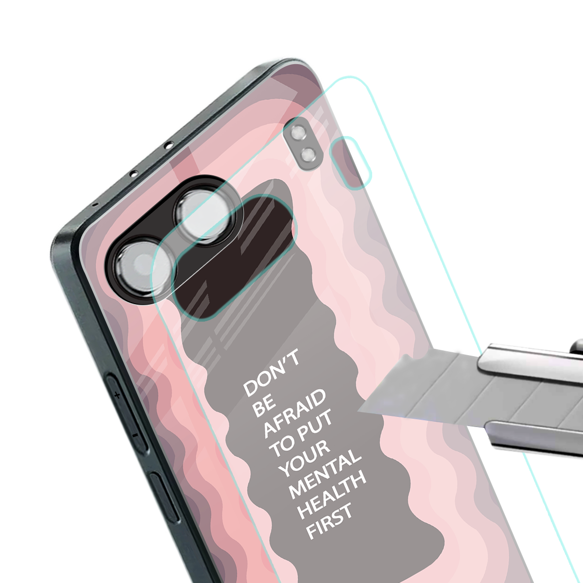 mental health first back phone cover | glass case for oneplus nord 4