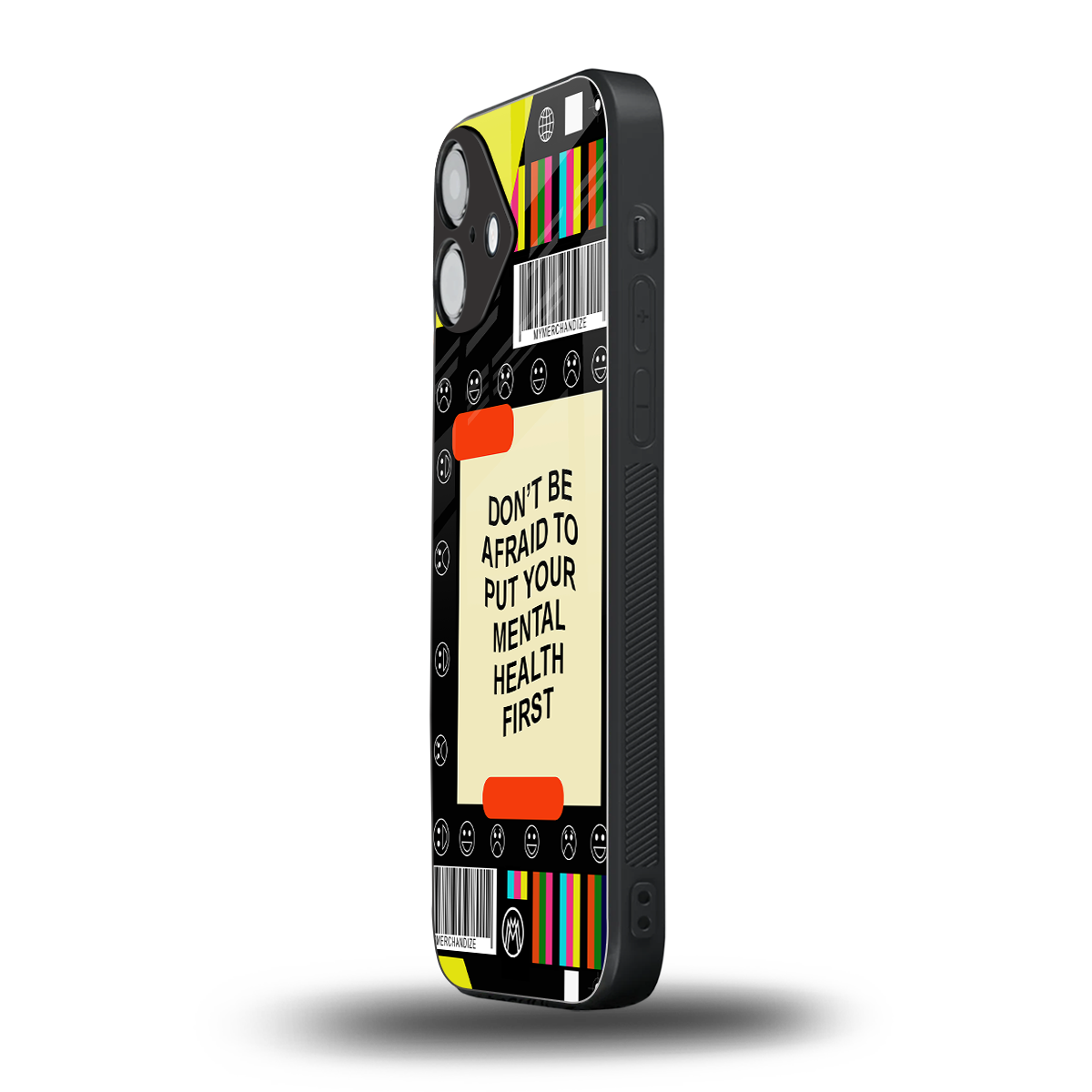 mental health back phone cover | glass case for iphone 16 plus