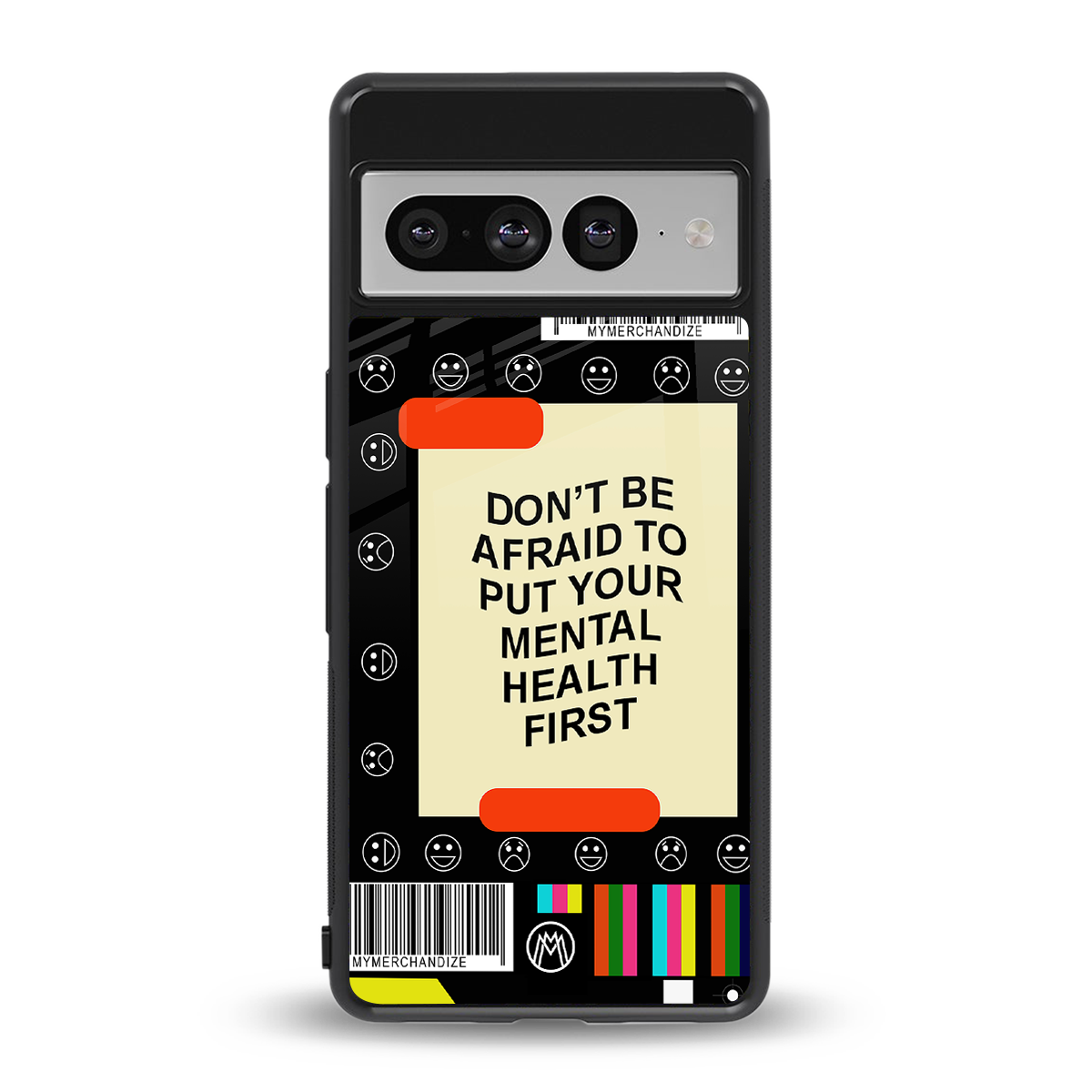 mental health back phone cover | glass case for google pixel 7 pro