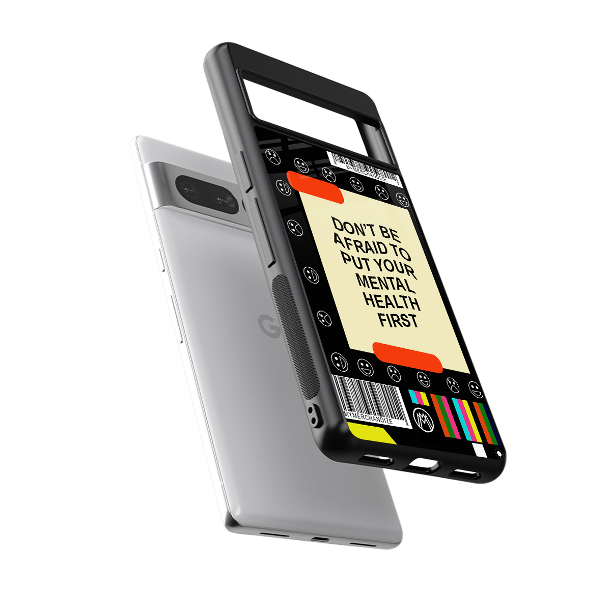 mental health back phone cover | glass case for google pixel 7 pro