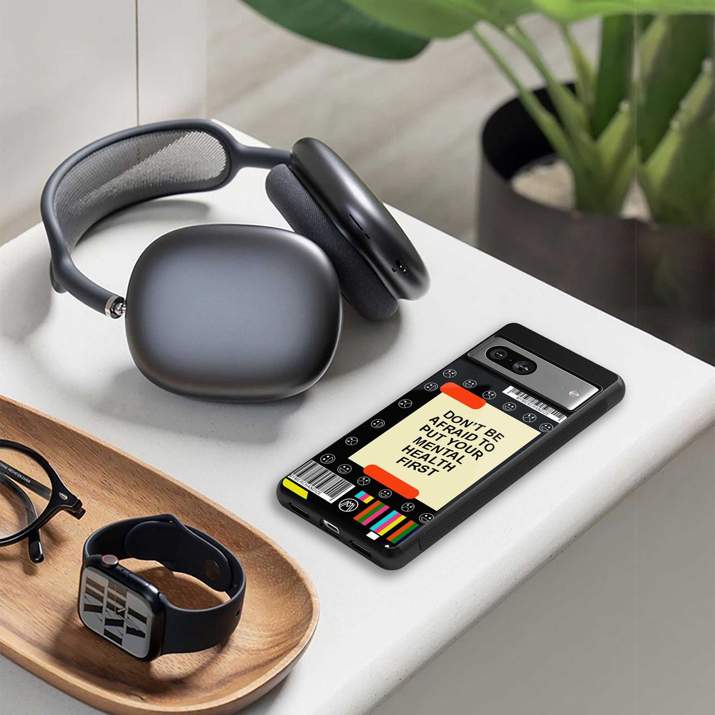 mental health back phone cover | glass case for iphone 13 pro max