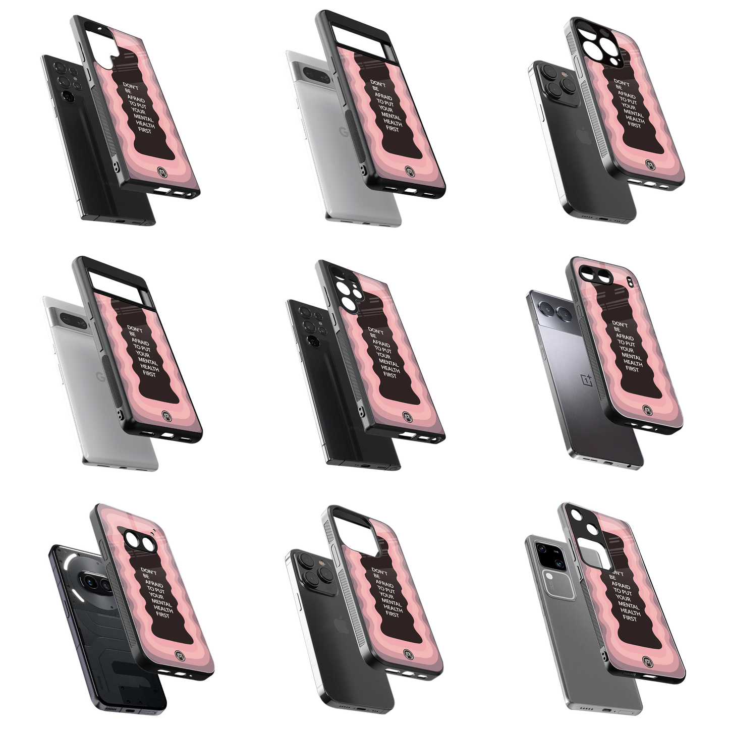 Durable Glass Back Mobile Case for iPhone, Samsung, OnePlus, Google Pixel, Redmi, Vivo, Oppo