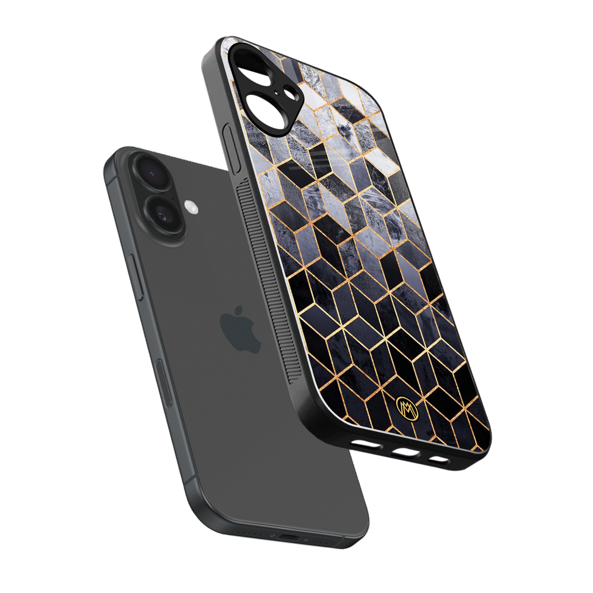 mermaid skin grey edition back phone cover | glass case for iphone 16 plus