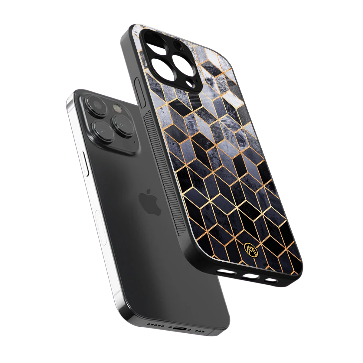 mermaid skin grey edition back phone cover | glass case for iphone 16 pro max