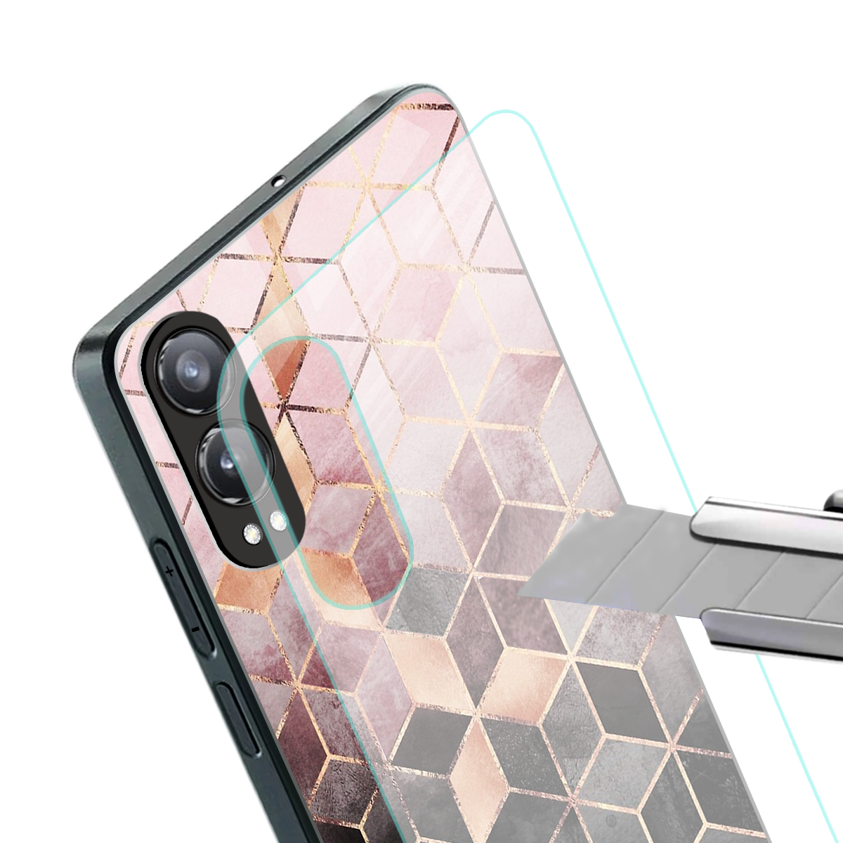mermaid skin pink edition back phone cover | glass case for oneplus nord ce 4 lite