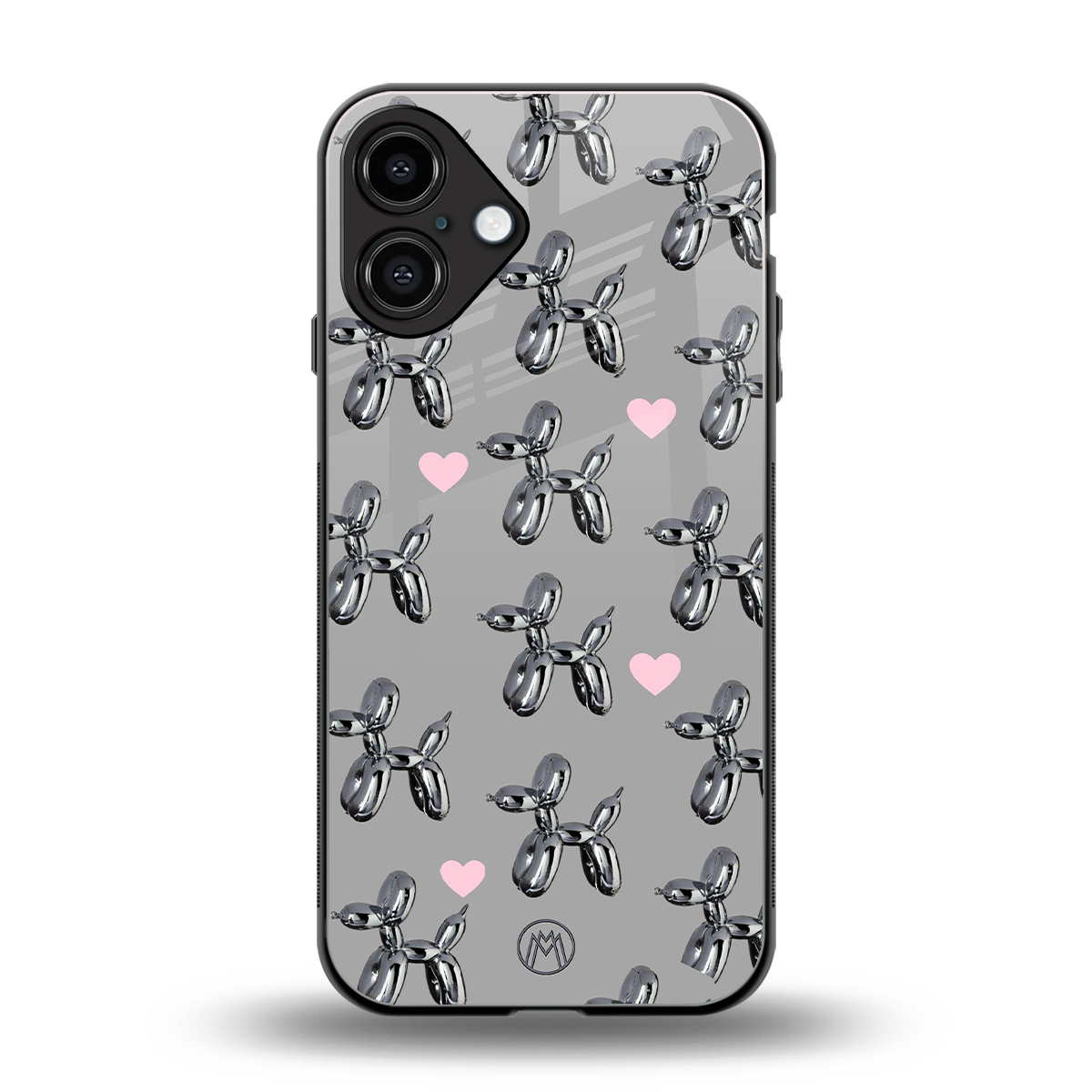 metallic unicorns back phone cover | glass case for iphone 16 plus