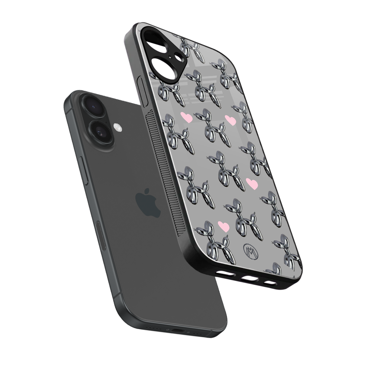 metallic unicorns back phone cover | glass case for iphone 16 plus