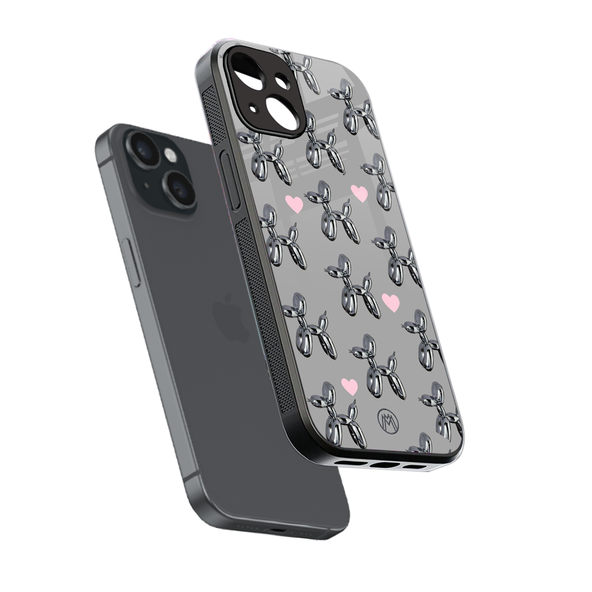 metallic unicorns back phone cover | glass case for iphone 15