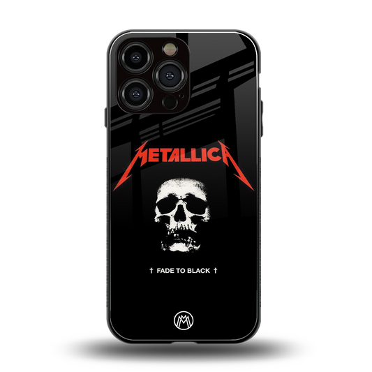 metallica black back phone cover | glass case for iphone 14 pro max