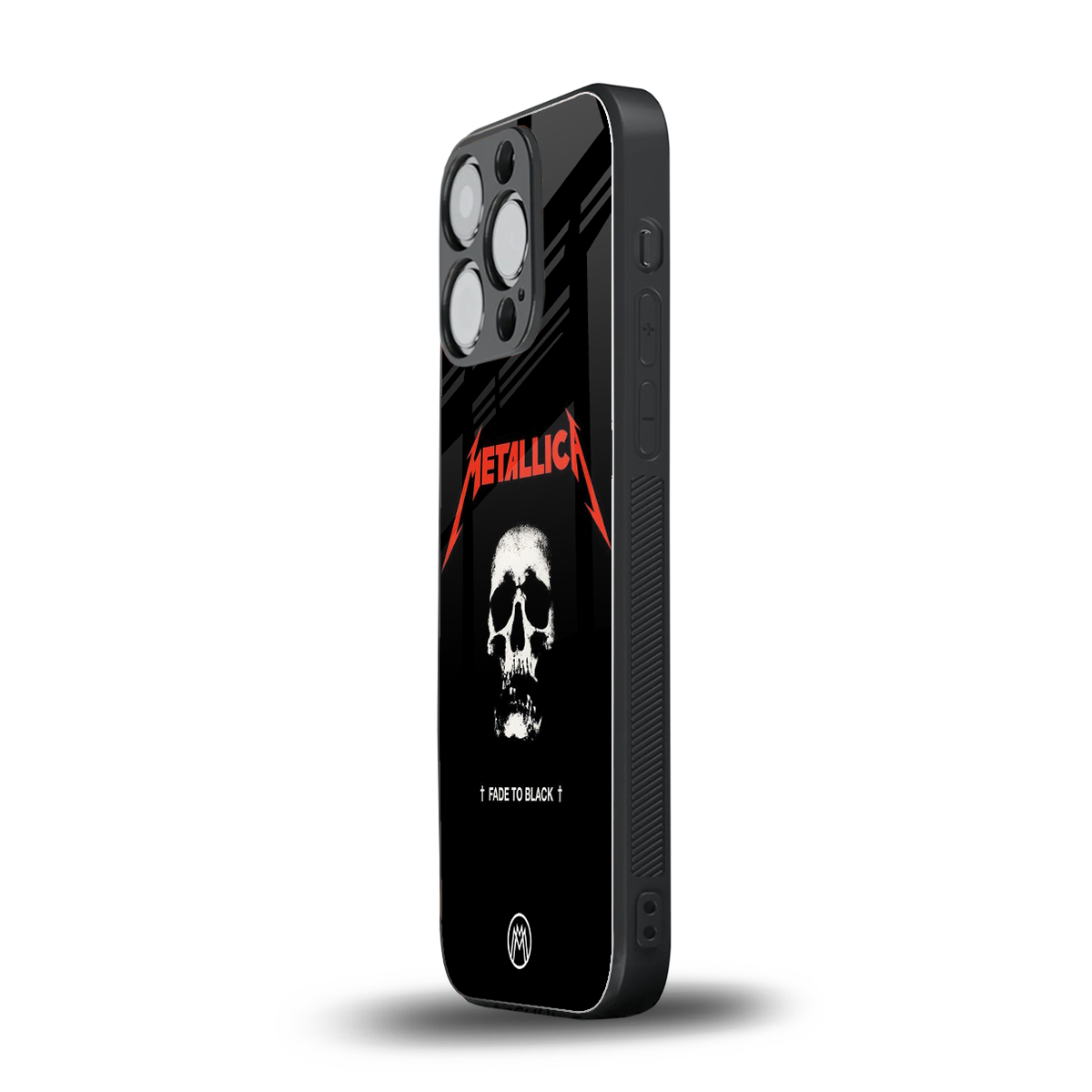 metallica black back phone cover | glass case for iphone 14 pro
