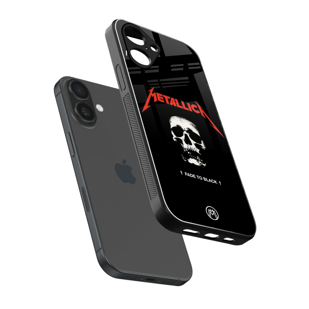 metallica black back phone cover | glass case for iphone 16