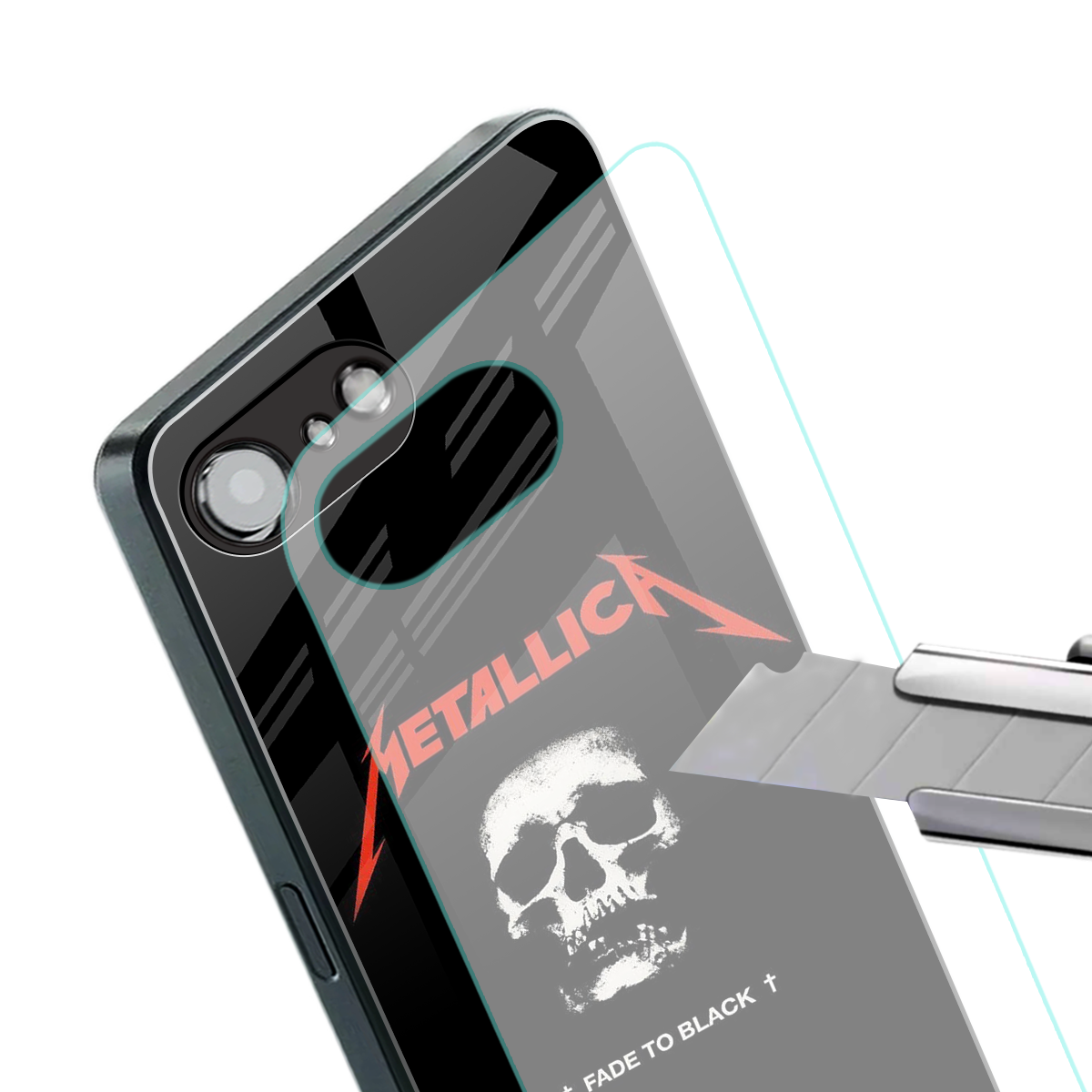 metallica black back phone cover | glass case for iphone 16e