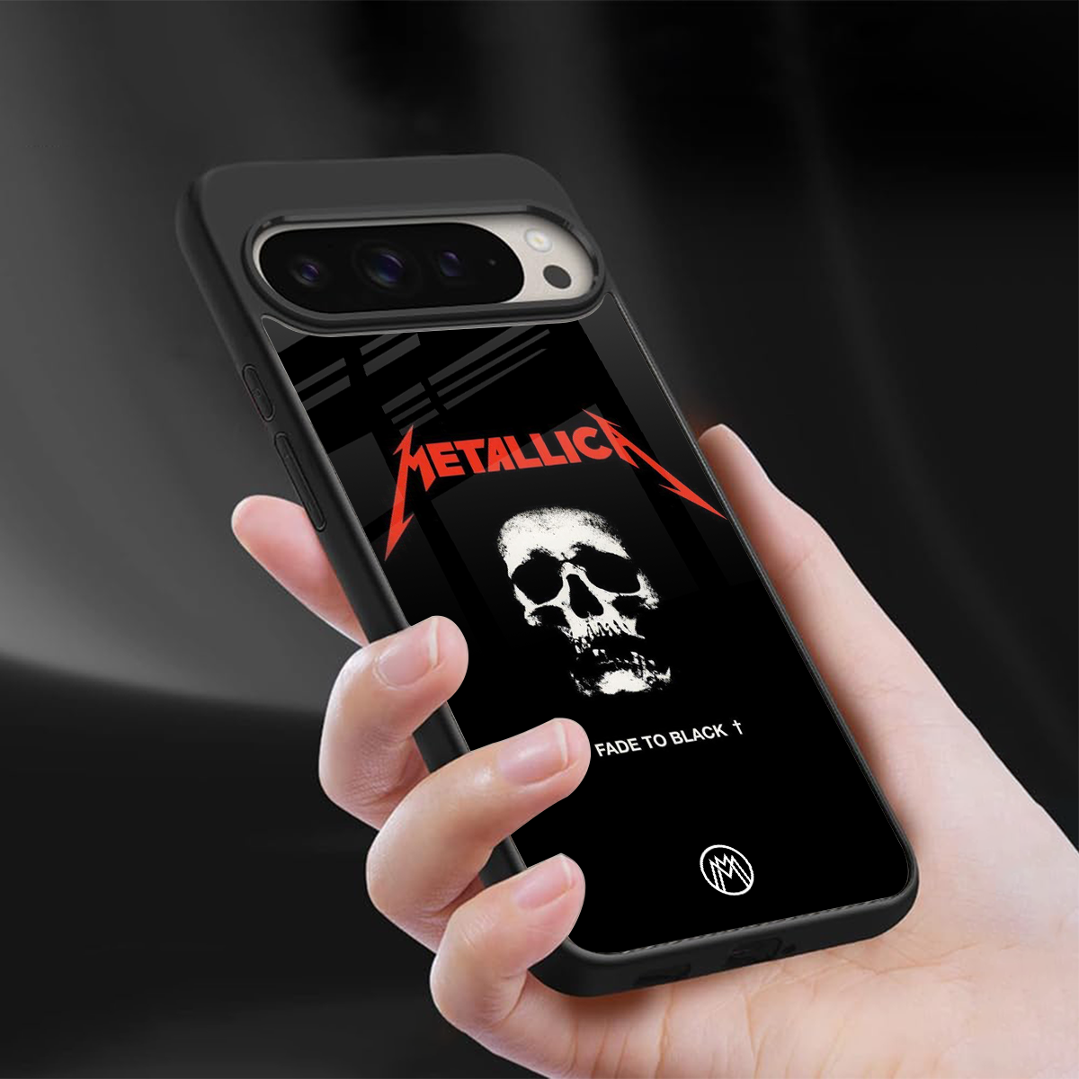 metallica black back phone cover | glass case for google pixel 9 pro xl