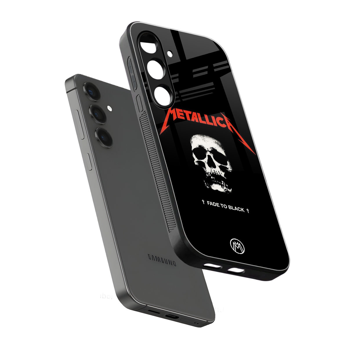 metallica black back phone cover | glass case for samsung galaxy s24 fe