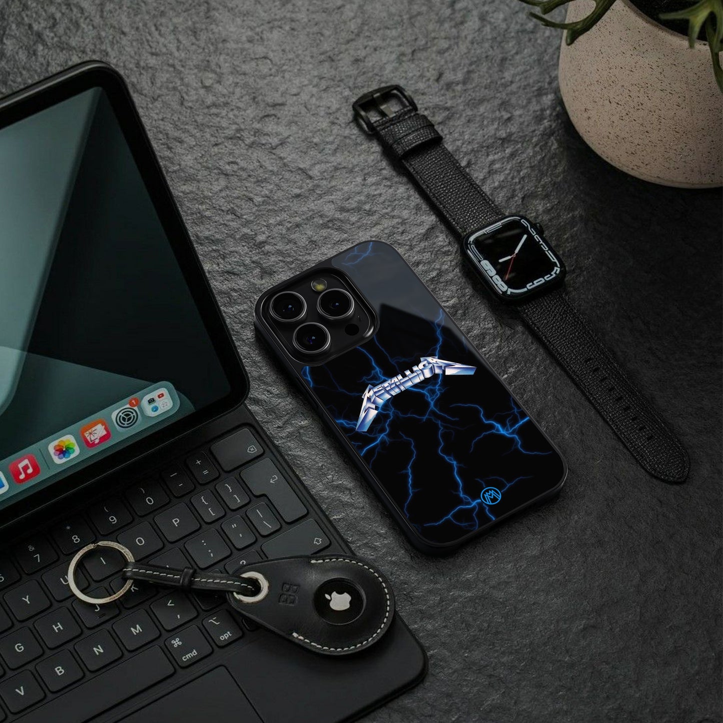 metallica back phone cover | glass case for iphone 15 plus
