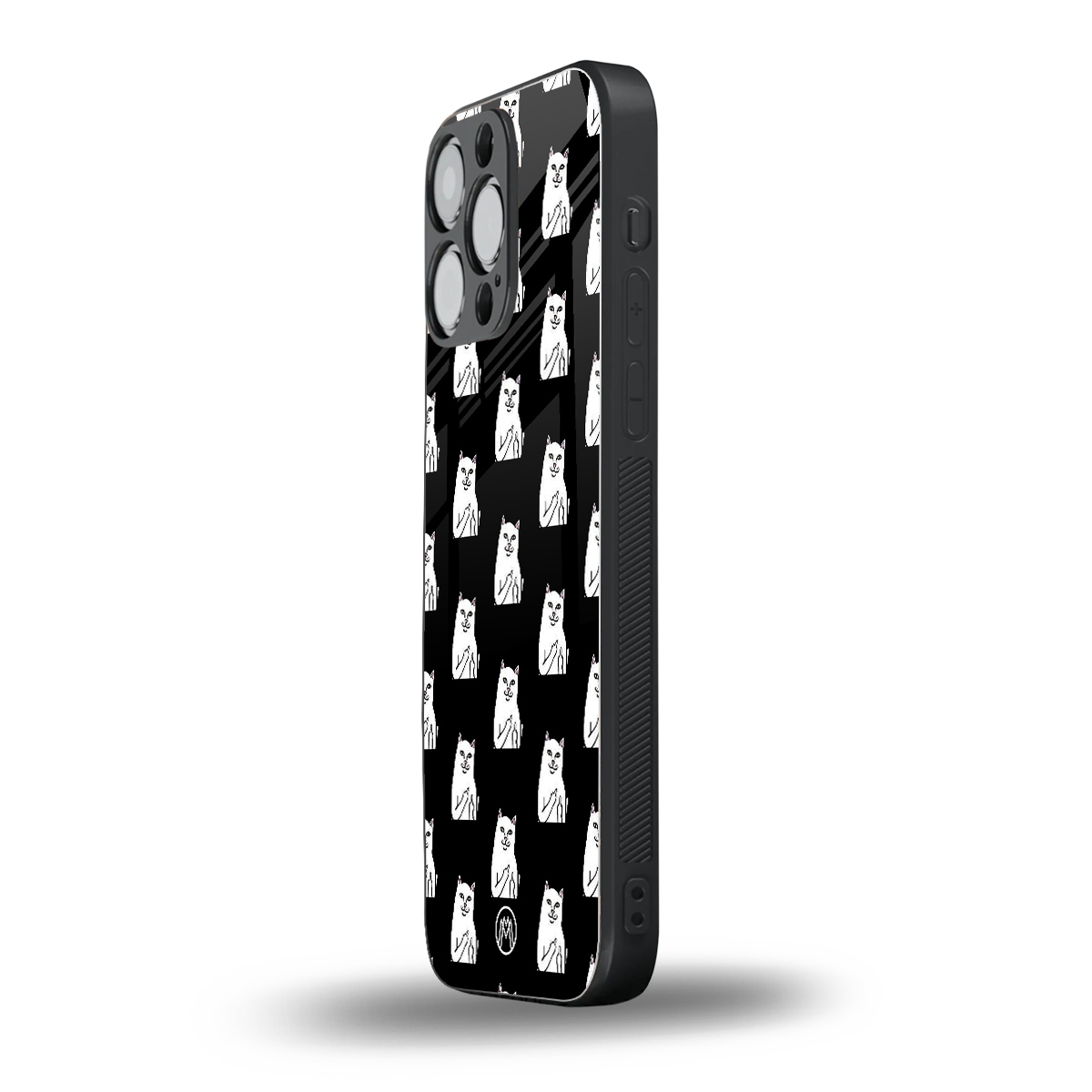 middle finger cat meme back phone cover | glass case for iphone 14 pro max