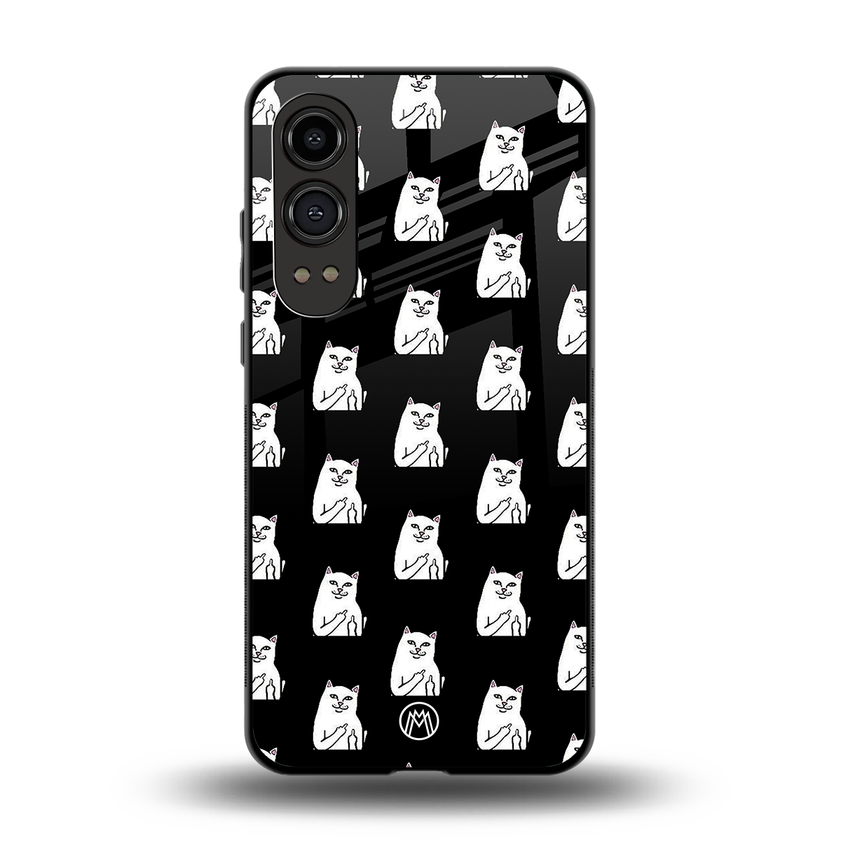 middle finger cat meme back phone cover | glass case for oneplus nord ce 4 lite